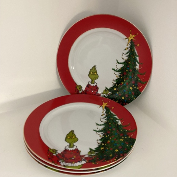 NEW How Grinch Stole Christmas dinner plates pack of 4 - Picture 4 of 9